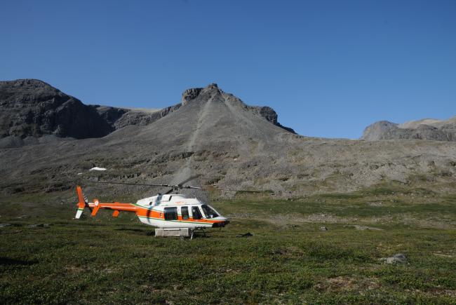 To access the research site in the Torngat Mountains National Park, travel is by helicopter.
