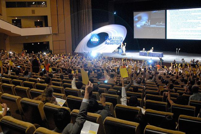 Vote at the 2006 General Assembly in Prague, Czech Republic, confirming the status of Pluto as dwarf planet 