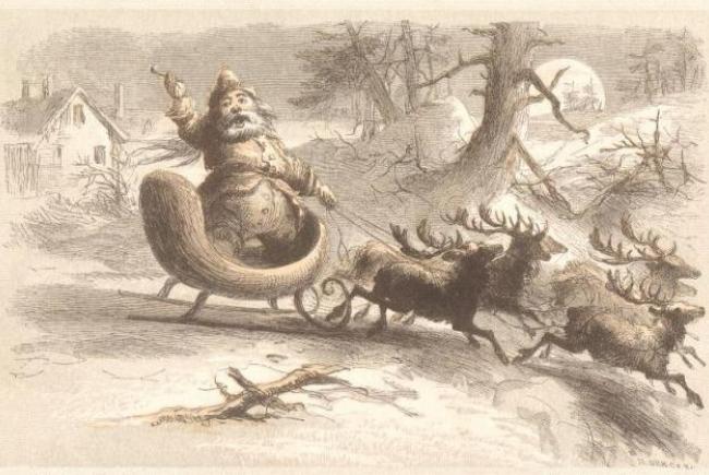 Père Noël et ses rennes