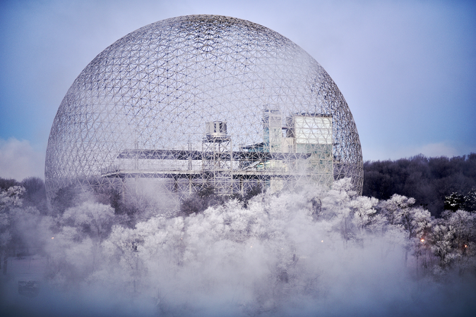 The Biosphère on a cold winter's day.