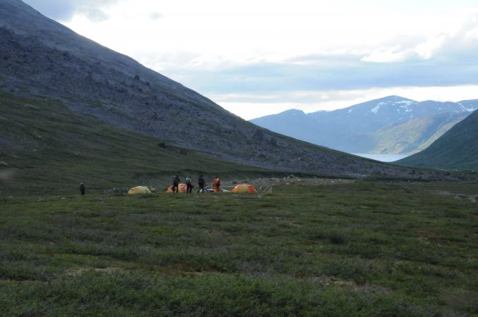 Camp on the research site, Torngat Mountains National Park in Labrador.