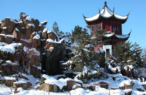 Jardin de Chine en hiver © Jardin botanique de Montréal (Michel Tremblay)