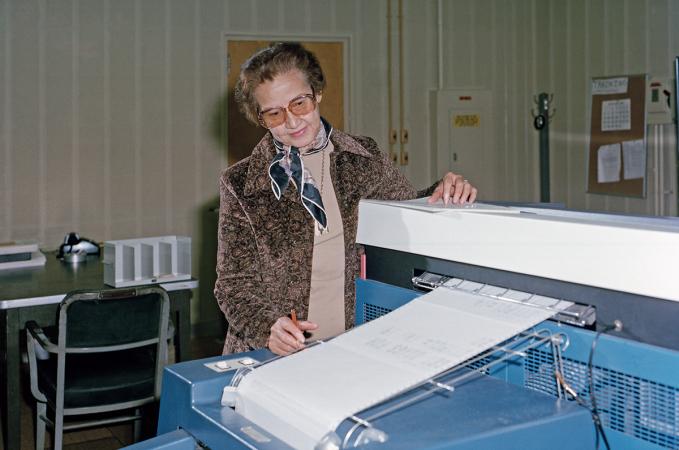 Mme Johnson au centre de recherche de Langley en 1980.
