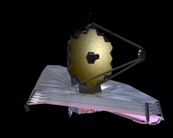  Vue d’artiste du télescope spatial James Webb