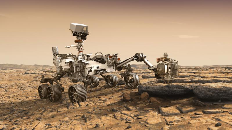 Interpretation artistique du rover de la NASA en Mars 2020