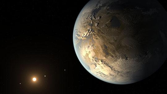 Vue d'artiste de l'exoplanète Kepler-186f