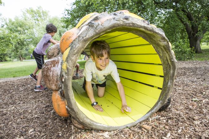 Children having fun on the “Nature is your Shelter” immersive pathway