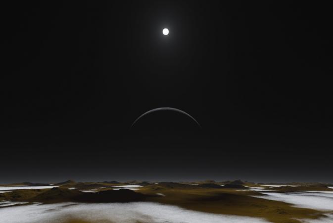 Pluto, Charon and the Sun