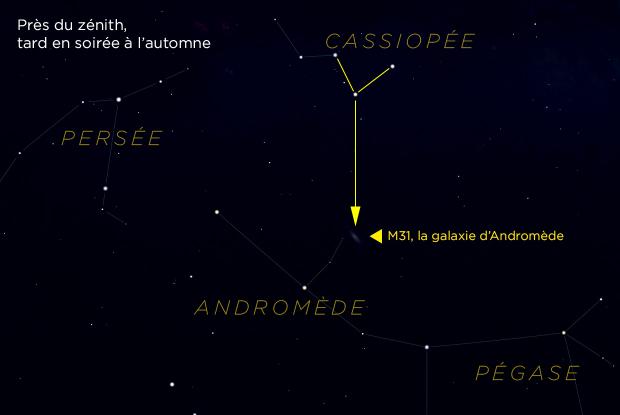 M31 et Cassiopée (carte de repérage annotée))
