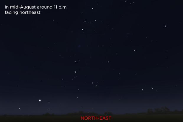 Cassiopeia, Perseus, Andromeda, and the radiant of the Perseids (base)