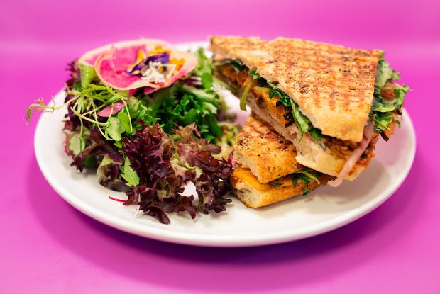 Un sandwich et une salade