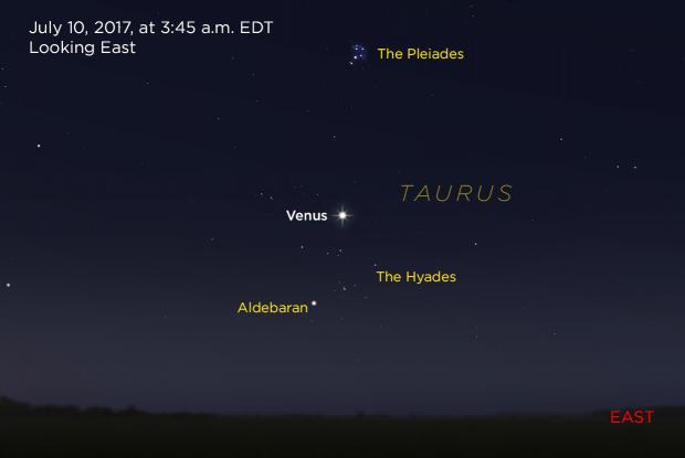Venus between the Hyades and Pleiades 20170710 (annotated)