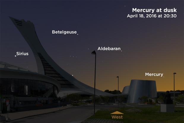 Mercury at dusk, April 18, 2016 at 20:30
