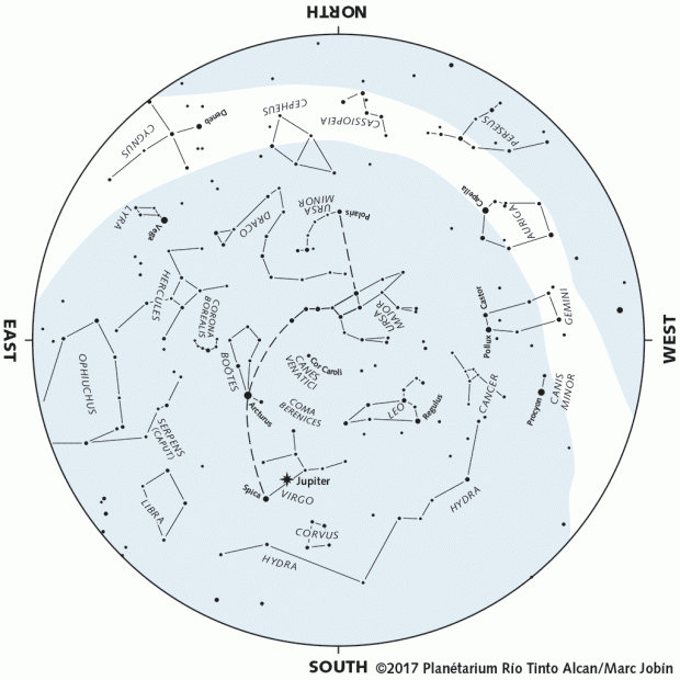Monthly Sky map - April 2017