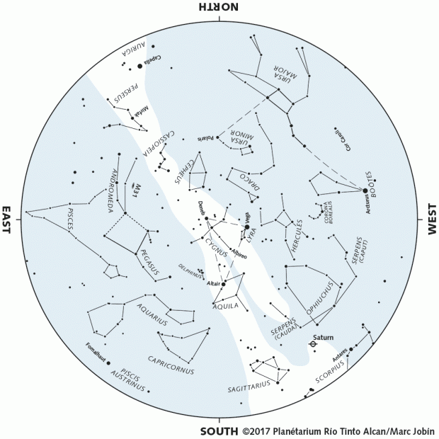 Monthly Sky map - September 2017