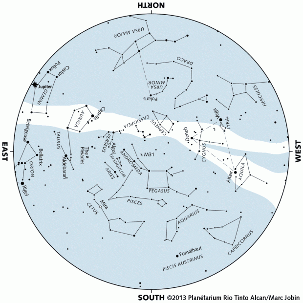 Monthly Sky map - October 2013