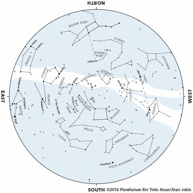Monthly Sky map - October 2016
