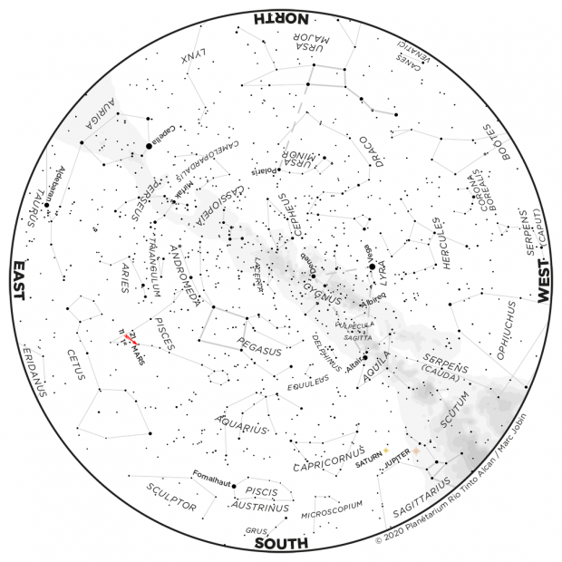 Monthly Sky map - September 2020