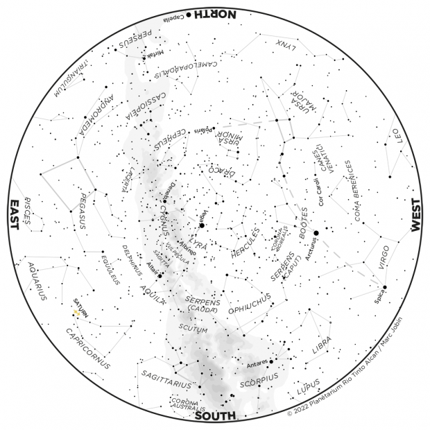 Monthly Sky map - July 2022