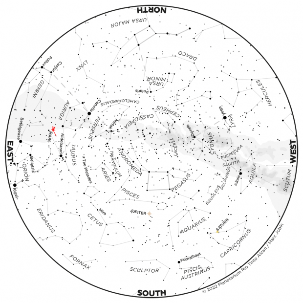 Monthly Sky map - October 2022