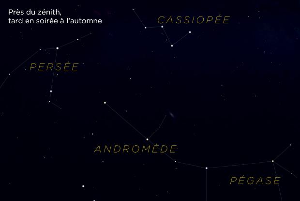 M31 et Cassiopée (carte de repérage)