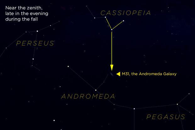 M31 and Cassiopeia (annotated finding chart)