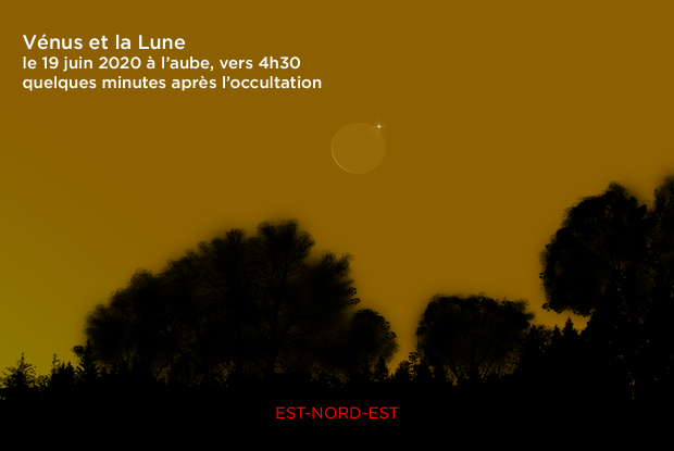 Vénus et la Lune le 19 juin 2020 à l'aube
