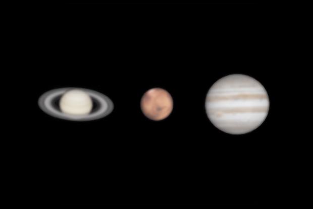 Saturn, Mars, Jupiter - Comparison